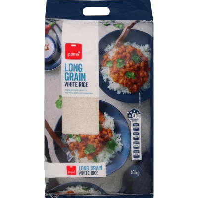 Pams Long Grain White Rice 10kg