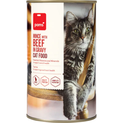 Pams Mince With Beef In Gravy Cat Food 700g
