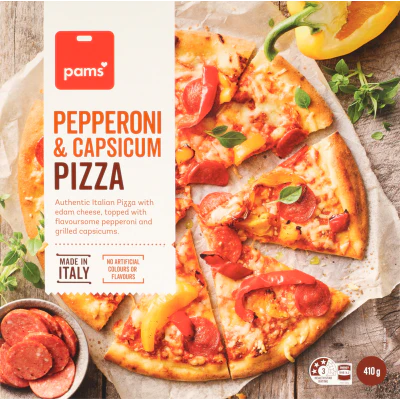 Pams Pepperoni & Capsicum Pizza 410g