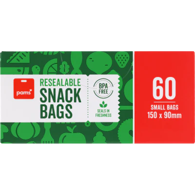 Pams Resealable Small Storage Bags 150 x 90mm ea