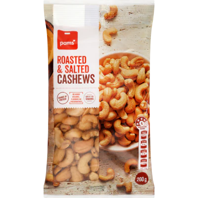 Pams Roasted & Salted Cashew 200g