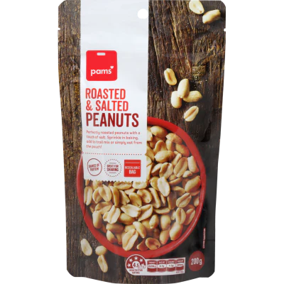 Pams Roasted & Salty Peanuts 200g