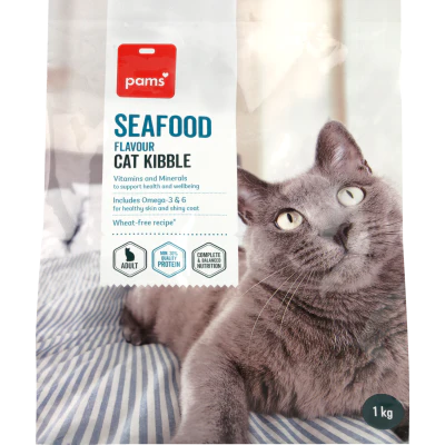 Pams Seafood Flavour Cat Kibble 1kg