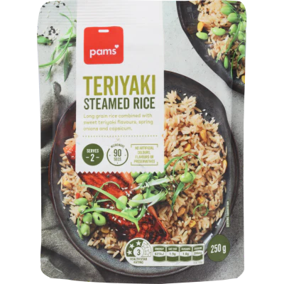 Pams Teriyaki Steamed Rice 250g