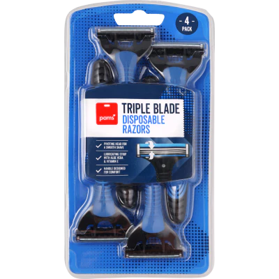 Pams Triple Blade Disposable Razors 4pk