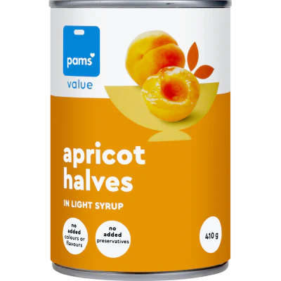 Pams Value Apricot Halves In Syrup 410g