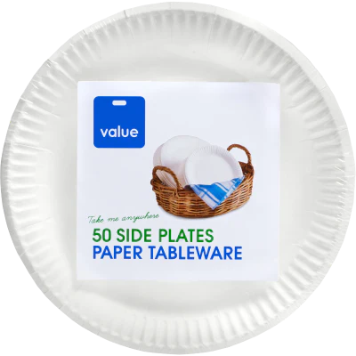 Pams Value Paper Side Plates 7inch 50pk