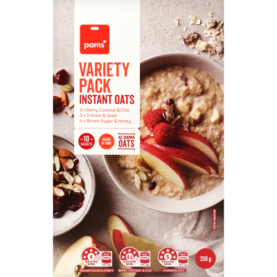 Pams Variety Pack Instant Oats Sachets 350g