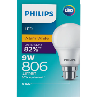Philips LED Warm White 9W 806 Lumen Bayonet Bulb 1pk