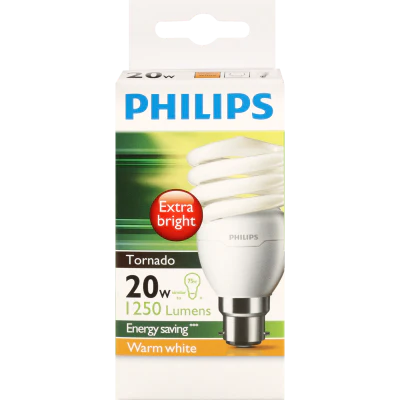 Philips Tornado 20w Warm White Bayonet Bulb 1pk