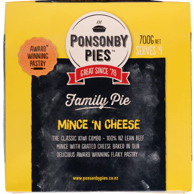Ponsonby Pies Mince 'n Cheese Family Pie 700g