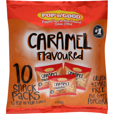Pop'n'Good Caramel Popcorn Lunch Pack 10 x 15g