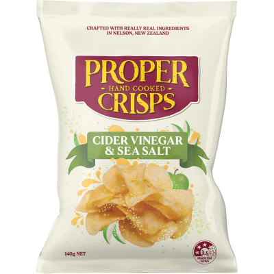 Proper Crisps Cider Vinegar & Sea Salt Potato Crisps 140g