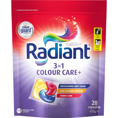 Radiant 3 In 1 Colour Care Laundry Capsules 28 x 15g
