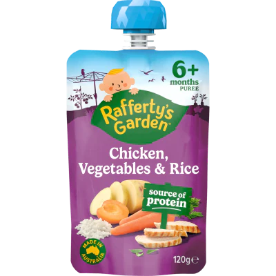 Rafferty's Garden Chicken Vegetables & Rice 6+ Months Puree 120g
