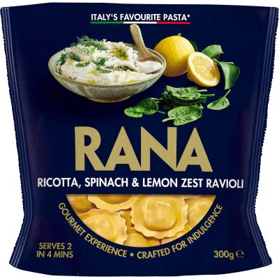Rana Gourmet Ricotta, Spinach & Lemon Zest Ravioli Pasta 300g