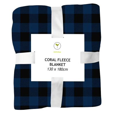 Real Value Coral Fleece Blanket 130 x 180cm 1pk