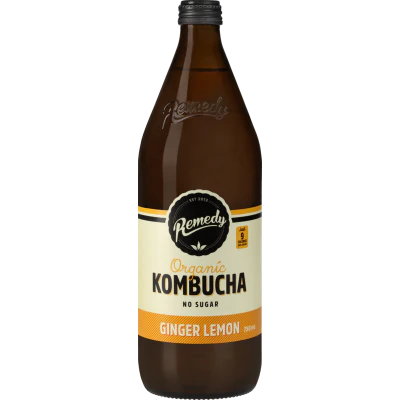 Remedy Ginger Lemon Organic Kombucha 750ml