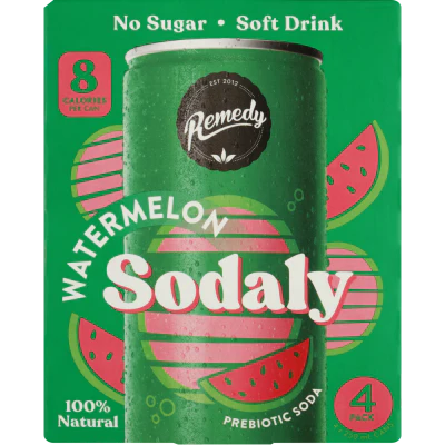 Remedy Sodaly Watermelon Prebiotic Soda 4 x 250ml