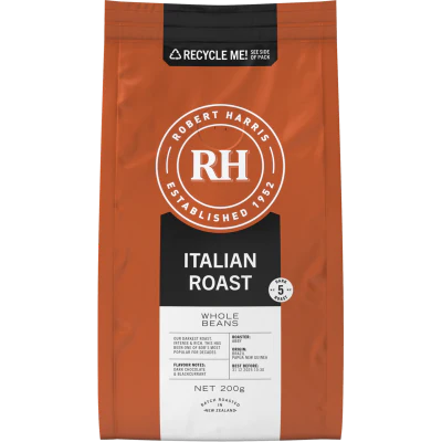 Robert Harris Italian Roast Whole Beans Coffee 200g