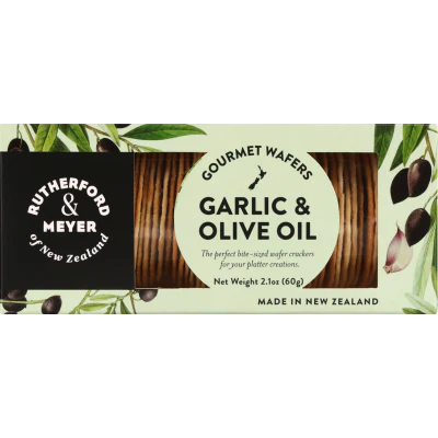 Rutherford & Meyer Garlic & Olive Oil Gourmet Wafers 60g