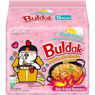 Samyang Buldak Carbonara Hot Chicken Ramen Noodles 5 x 130g
