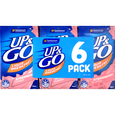 Sanitarium Up & Go Strawberry Flavour Liquid Breakfast 6 x 250ml