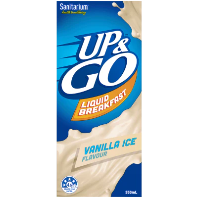 Sanitarium Up & Go Vanilla Ice Flavour Liquid Breakfast 350ml
