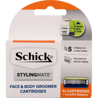 Schick Styling Mate Face & Body Groomer Cartridges 4pk
