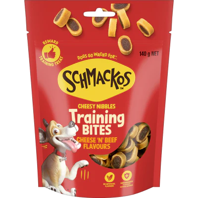Schmackos Cheesy Nibbles Cheese 'N' Beef Flavours Training Bites 140g