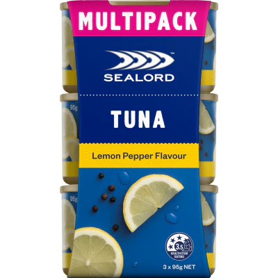 Sealord Lemon Pepper Flavour Tuna Multipack 285g