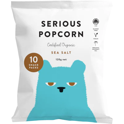 Serious Popcorn Organic Sea Salt Popcorn 120g