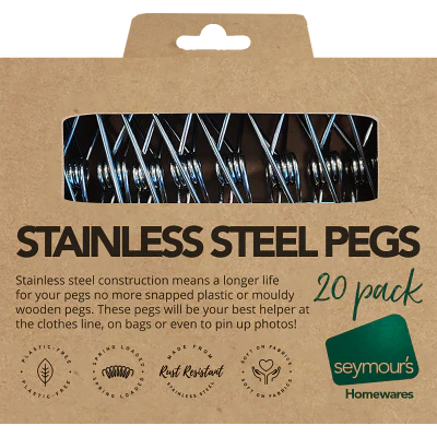 Seymours Stainless Steel Pegs 20pk