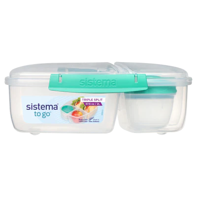 Sistema TO GO Triple Split with Yoghurt Pot Lunchbox 1pk