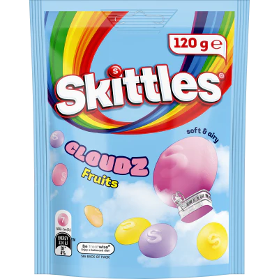 Skittles Cloudz Fruits Chewy Lollies Snack & Share Bag 120g