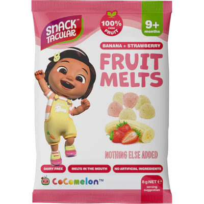 Snacktacular Banana + Strawberry Fruit Melts Baby Snack 9+ Months 8g