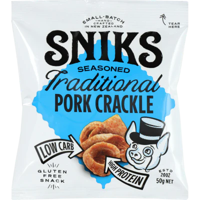 Sniks Seasoned Traditional Pork Crackle 50g