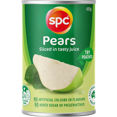 SPC Pears Sliced In Tasty Juice 410g