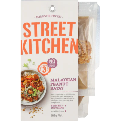 Street Kitchen Malaysian Peanut Satay Asian Stir Fry Kit 255g