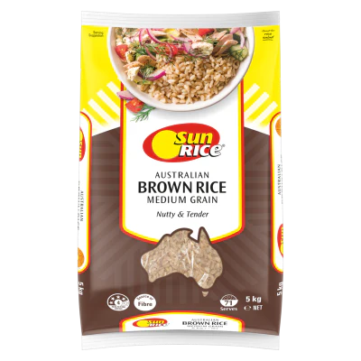 SunRice Australian Brown Medium Grain Rice 5kg