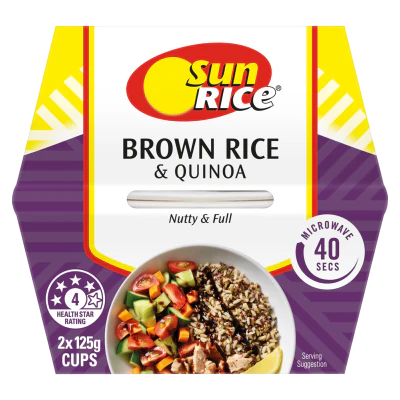 SunRice Brown Rice & Quinoa Cups 2 x 125g
