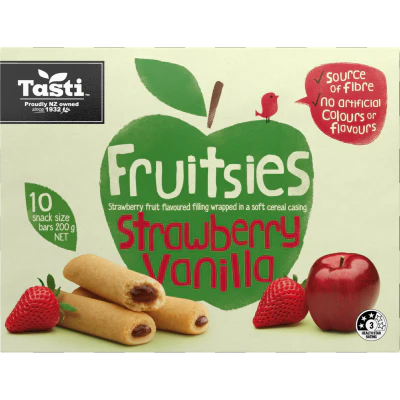 Tasti Fruitsies Strawberry Vanilla Snack Size Bars 200g