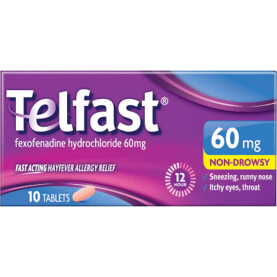 Telfast Non Drowsy 60mg Allergy Relief Tablets 10pk