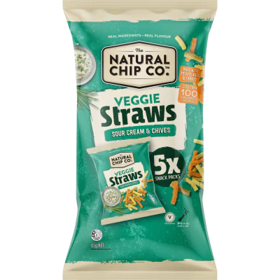 The Natural Chip Company Veggie Sour Cream Veggie Straws 65g