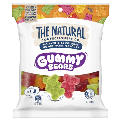 The Natural Confectionery Co. Gummy Bears 180g