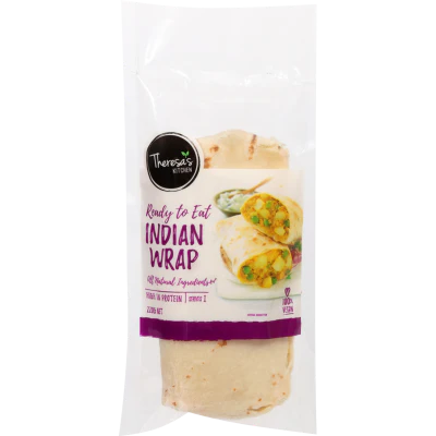 Theresa's Kitchen Ready To Eat Indian Wrap 220g