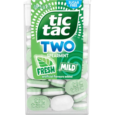 Tic Tac TWO Sugar Free Spearmint Fresh Mild 38.5g
