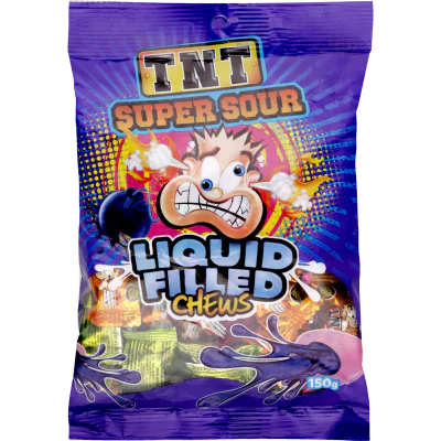 TNT Liquid Filled Super Sour Chews 150g