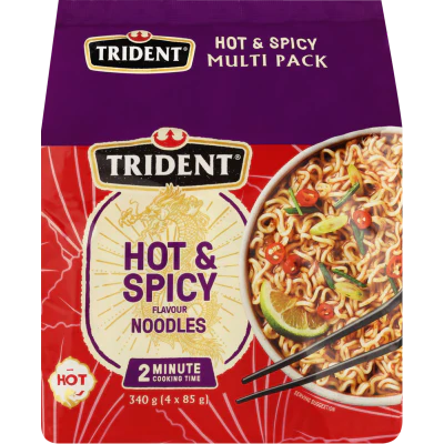 Trident Hot & Spicy Simmer Noodles 4 x 85g