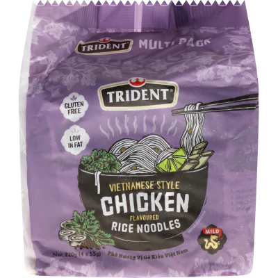 Trident Vietnamese Style Chicken Flavoured Rice Noodles 4 x 55g